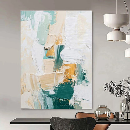 Pastel - Gold Textured Abstract - Abstract Impasto Acrylic CT1282