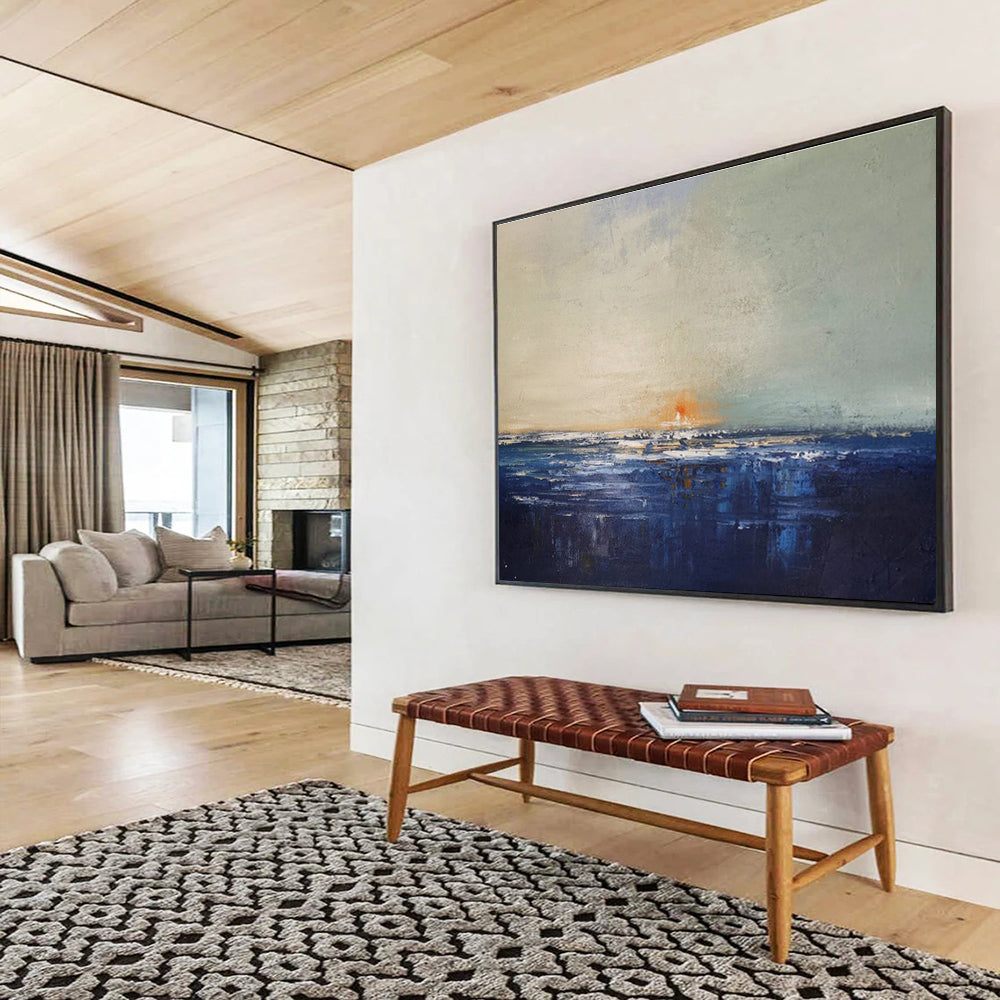 Subtle Coastal Sunset - Impressionistic Seascape Painting On Canvas DKH650