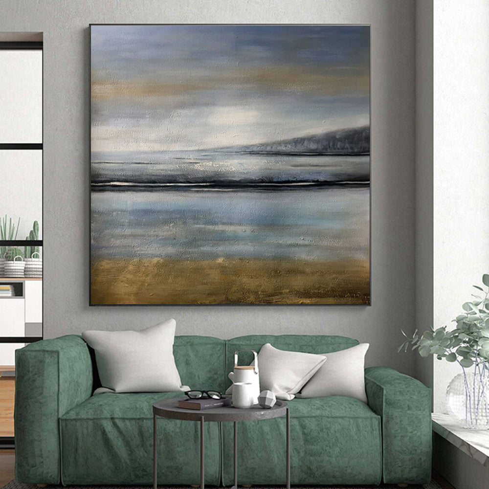 “Soft Gray Seascapes” ，Abstract Landscape Oil Painting CT0908