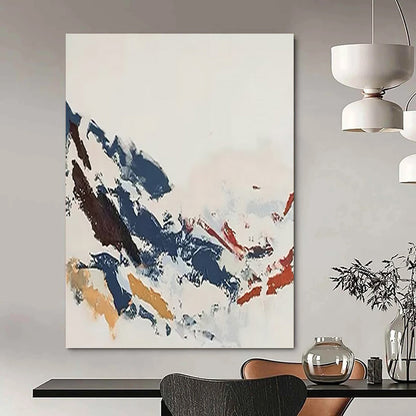 “Colorful Chaos” - Blue, Brown, Orange & Red Abstract Splashes Painting On Canvas DKH1548