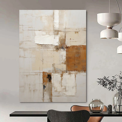 Earthy Neutrals Abstract Composition - Abstract Painting On Canvas DKH1317