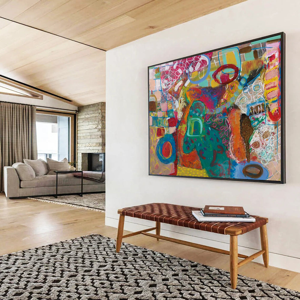 Colorful Abstract Forms - Abstract Expressionist Painting On Canvas DLZ244