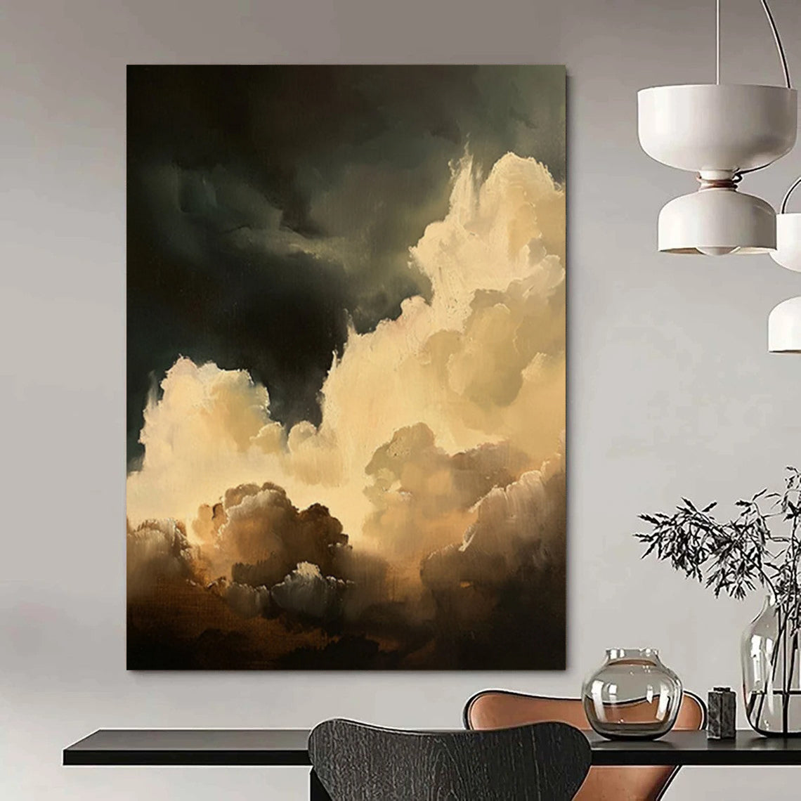 “Dark Sky Clouds” - Romantic Realist Landscape Painting On Canvas DTP022