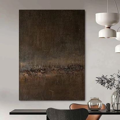 “Dark Textured Abstraction” - Minimalist Abstract Painting On Canvas DTP057