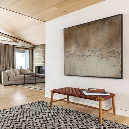 “Neutral Textured Calm” - Brown & Beige Minimalist Abstract Painting On Canvas DLZ255