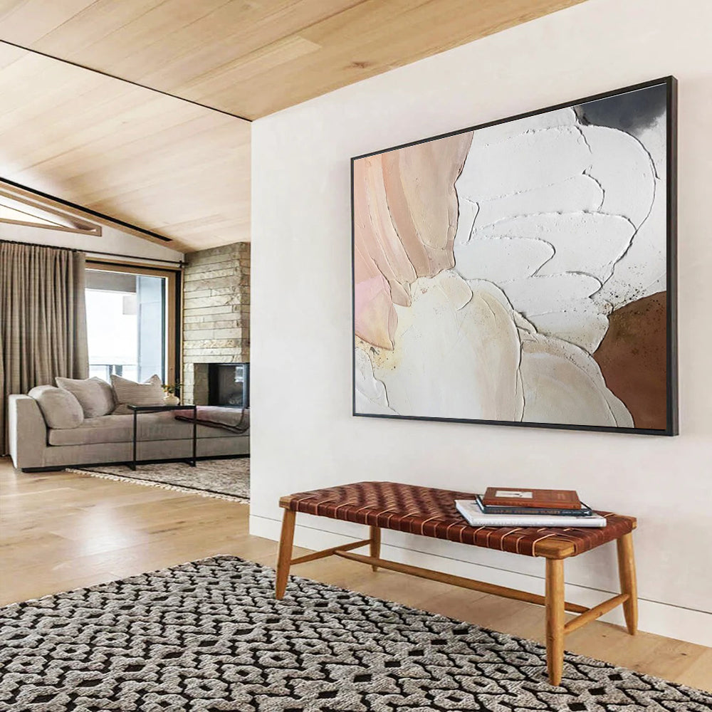 Textured Pastel Shapes Painting On Canvas DKH184