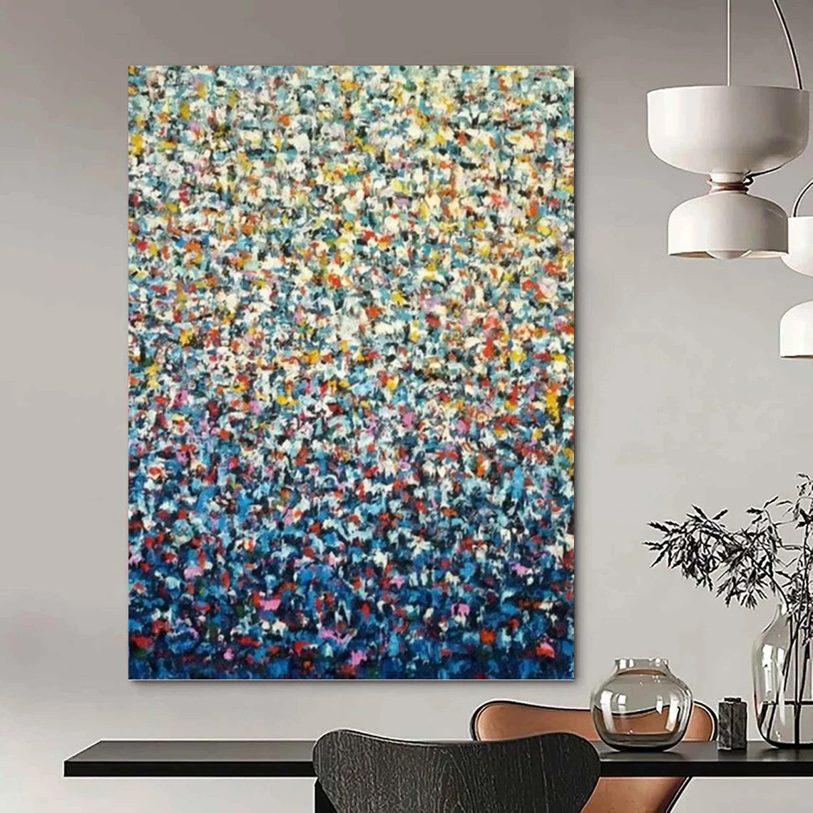 Impressionistic Color Explosion - Abstract Painting On Canvas DKH1344