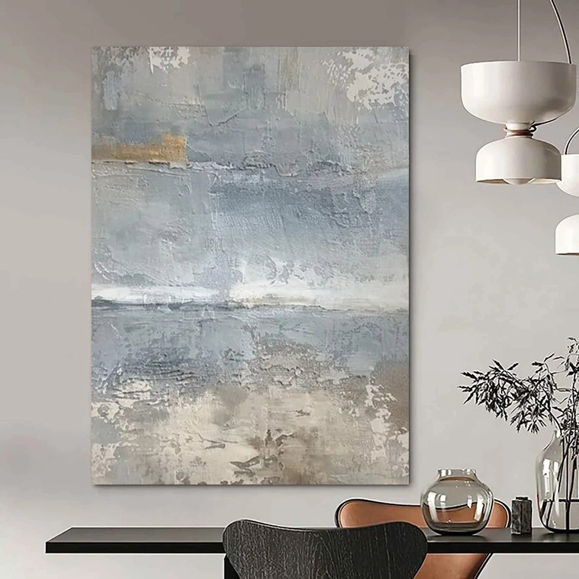 “Neutral Textured Abstract” - Abstract Painting On Canvas CT2354