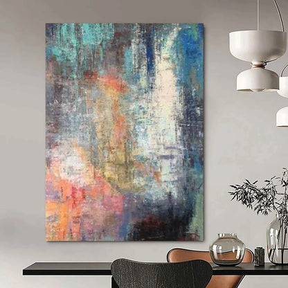 “Colorful, Textured Abstract Mosaic” - Abstract Painting On Canvas CT2327