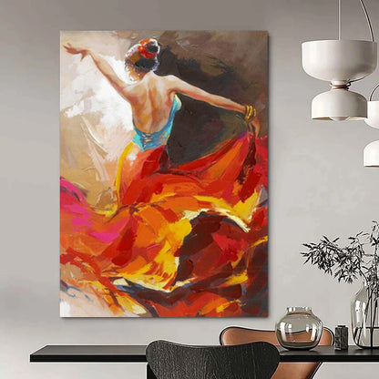 “Flamenco Dancer in Motion” – Expressionistic Oil Painting On Canvas CT2178