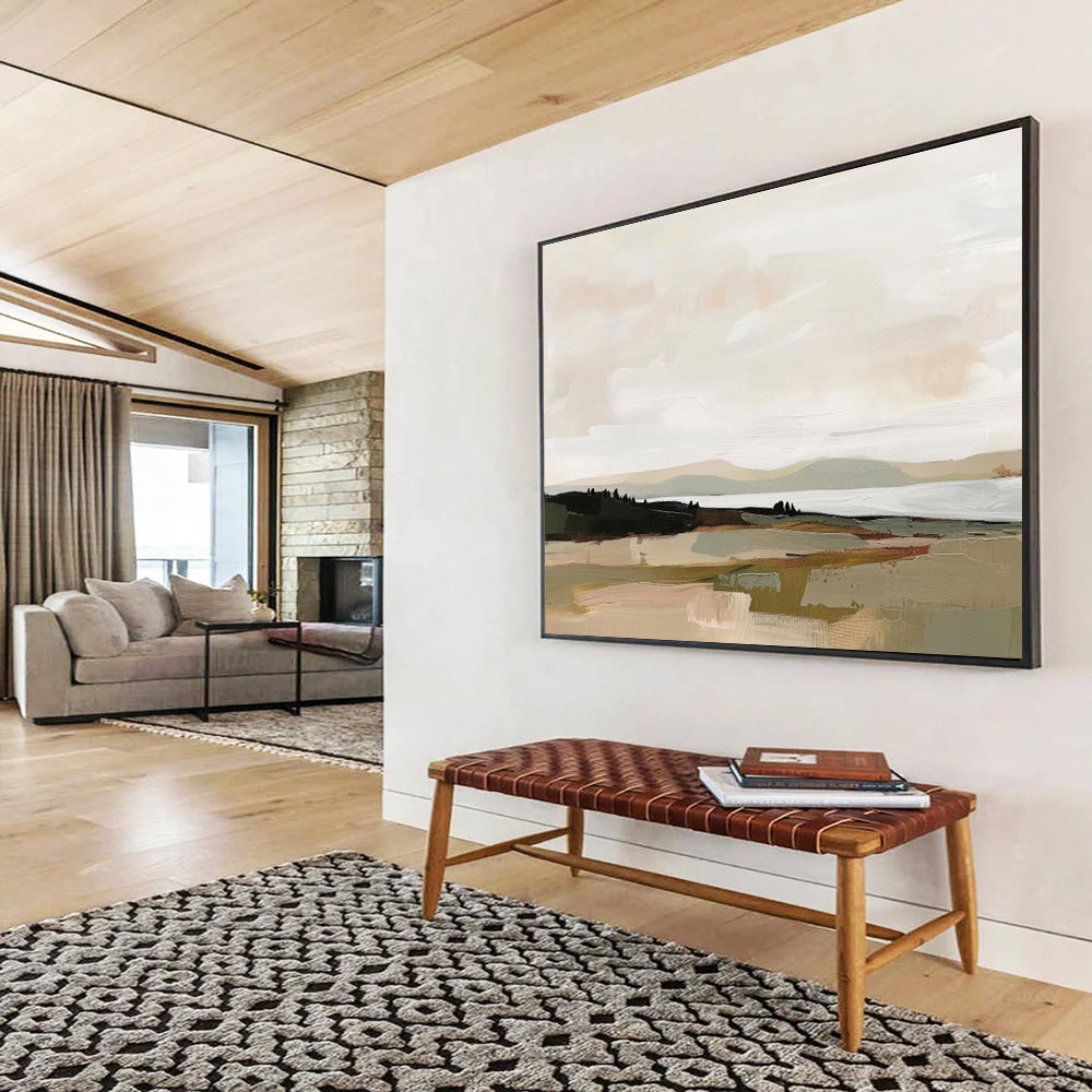 Soft Tones Landscape Serene Terrain Painting On Canvas DKH242