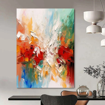 “Colorful Abstract Burst” - Impressionist Abstract Painting On Canvas DTP079