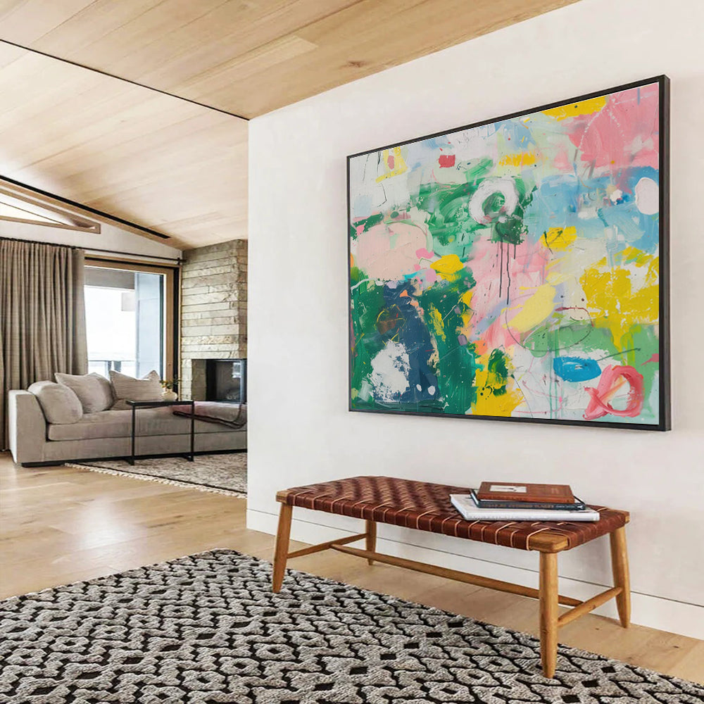 “Vibrant Color Explosion” Abstract Acrylic Painting On Canvas DKH482
