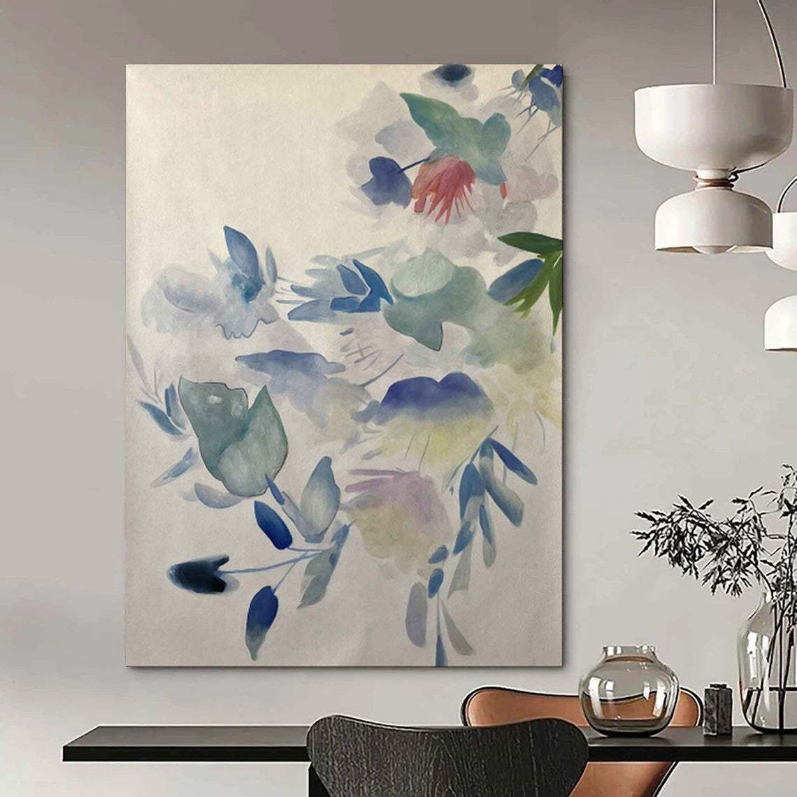 “Soft - Hued Floral Drift” – Watercolor Flower Painting CT2075