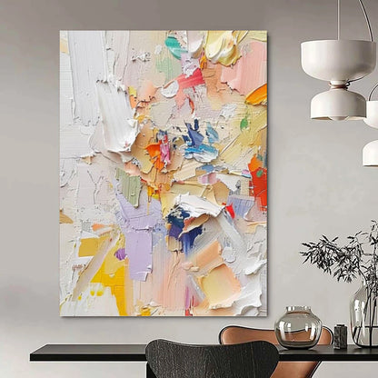 “Colorful Impasto Collage” - Multicolor Textured Painting On Canvas DKH0971