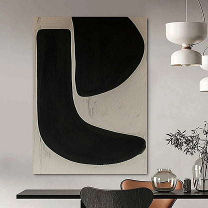 “Bold Black - White Organic Form” – Abstract Expressionist Painting CT1106