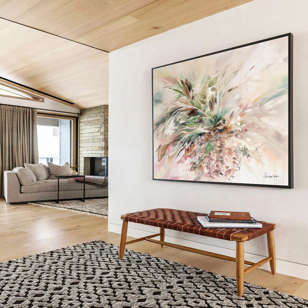 “Nature’s Bouquet with Bird” Impressionist - Style Nature Painting On Canvas DKH535