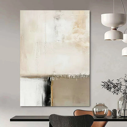 Soft Beige & Black Textured Layers - "Faded Edges" - Abstract Textured Painting CT1476