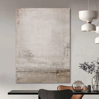 “Light Gray & Brown Textured Simplicity” – Abstract Minimalist Art CT0979
