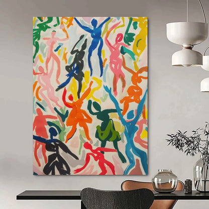 Colorful Dancing Figures - Expressionist People - Themed Painting On Canvas CT2257