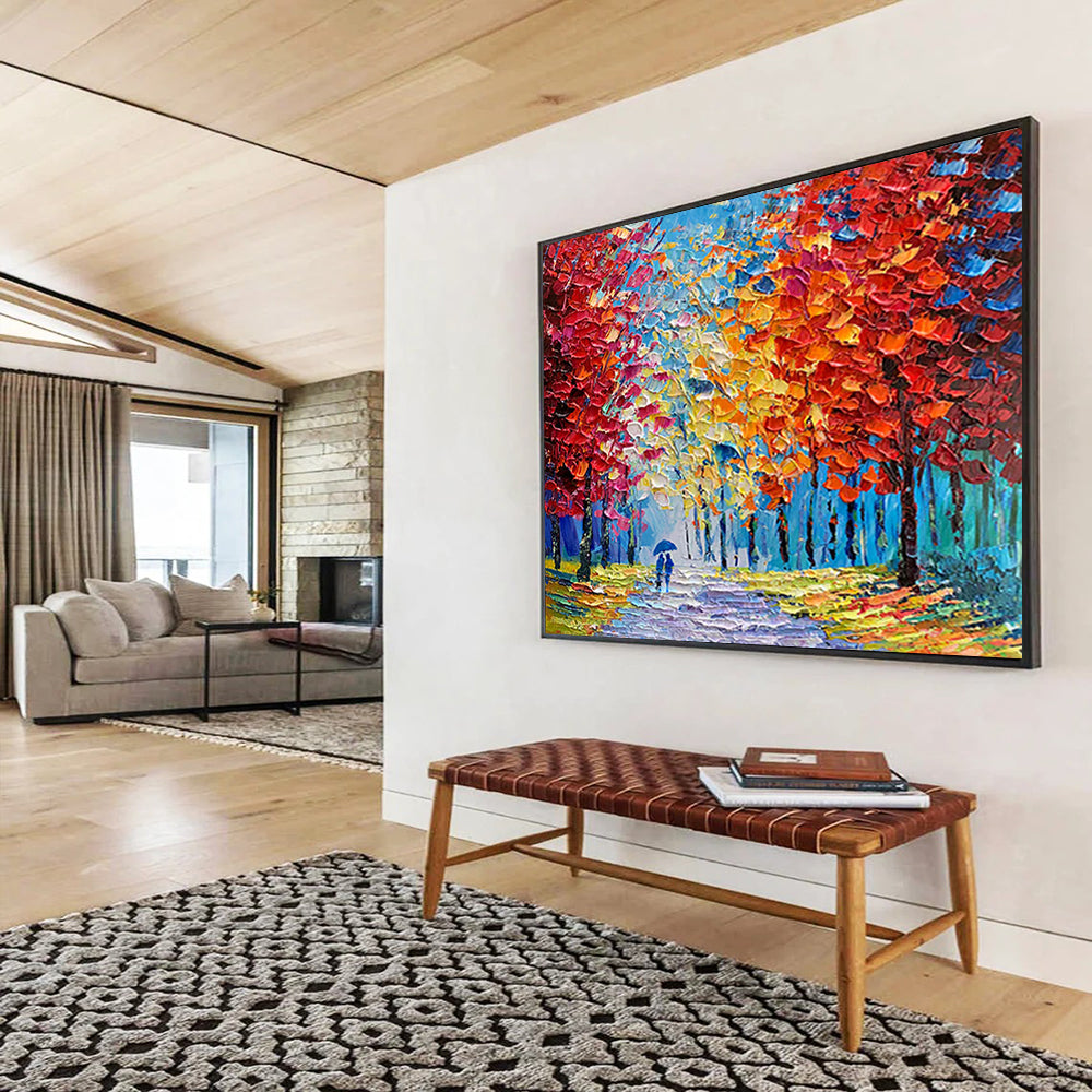 Colorful Autumn Path - Impressionist Landscape Painting On Canvas DLZ200