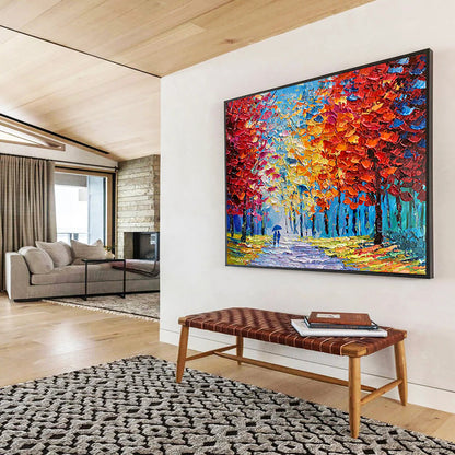 Colorful Autumn Path - Impressionist Landscape Painting On Canvas DLZ200