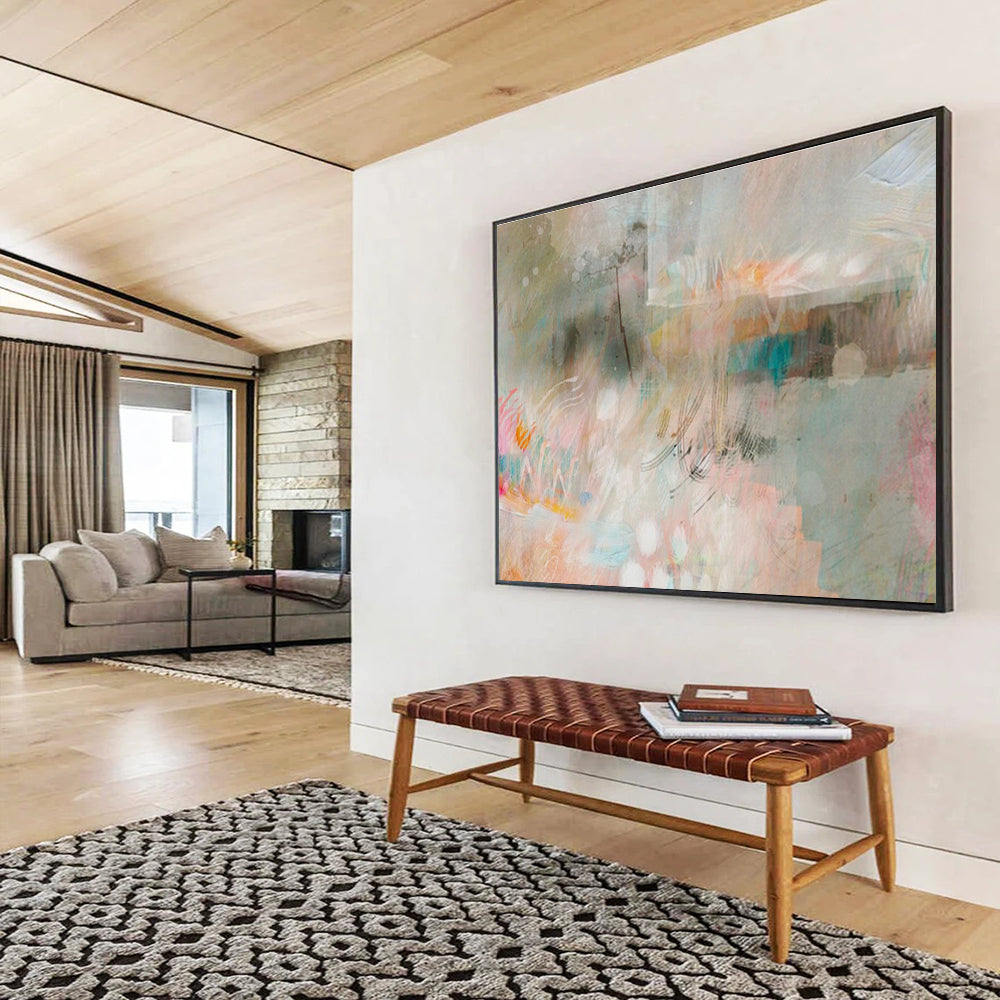 Soft Hued Memories Pastel Toned Abstract Textures Painting On Canvas DKH203