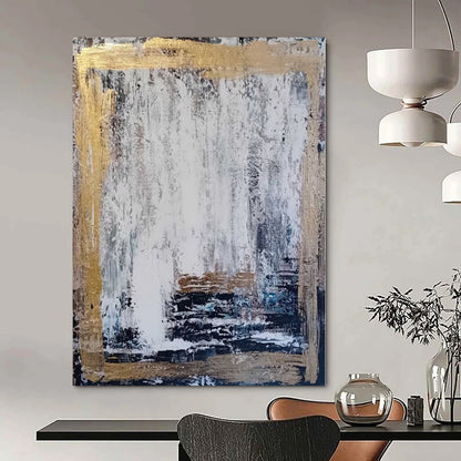 “Gold - Framed Textured Abstraction” – Abstract Textured Painting CT1198