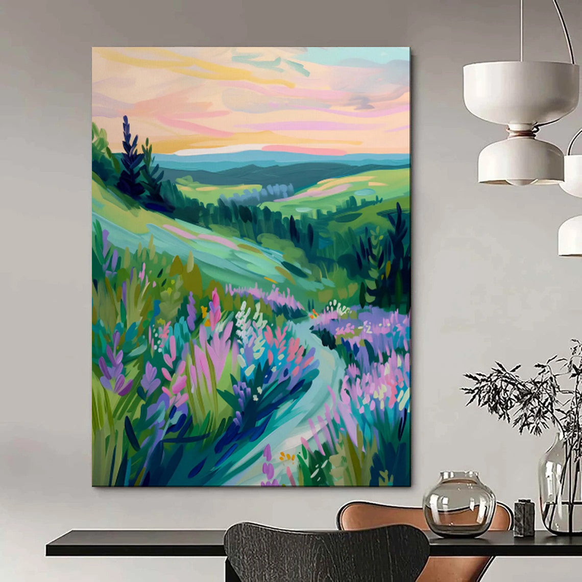 “Pastel Valley at Sunset” - Impressionistic Landscape CT2015