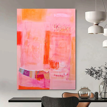 “Coral Cuts” - Abstract Color - Blocked Canvas Art on Canvas CT1868