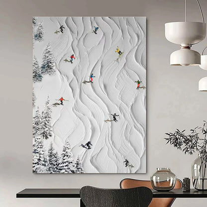 Textured Ski Slope - Mixed - Media Textured Painting CT1401