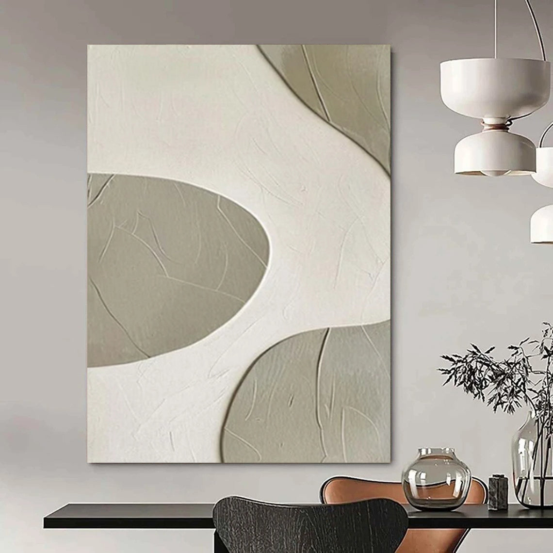 “Curved Textured Abstract” - Abstract Painting On Canvas CT2341