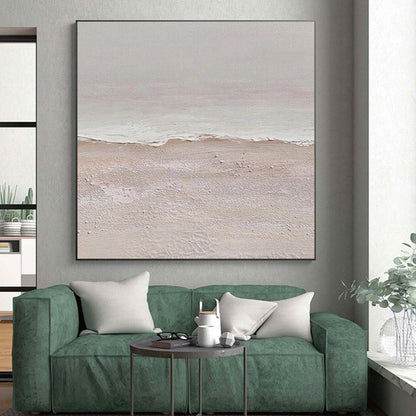 “Textured Beach in Pastel”，Abstract Impasto Style CT0666