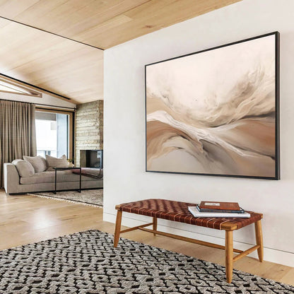 Neutral - Toned Fluid Abstract “Soft Flow of Neutrals” Painting On Canvas DKH092