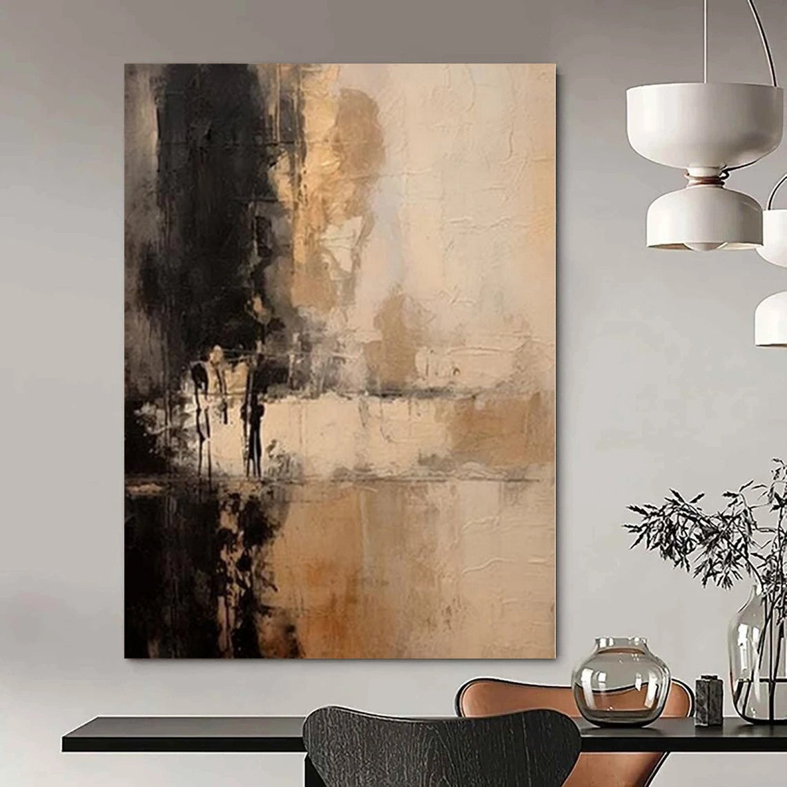 Earth - Toned Abstract Landscape - Oil on Canvas CT1217