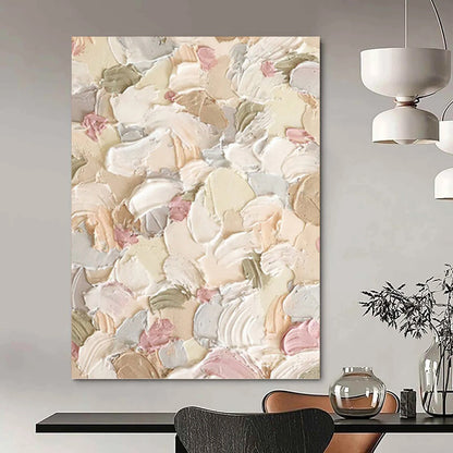 “Pastel - Toned Textured Floral Abstract” Painting On Canvas DKH0982