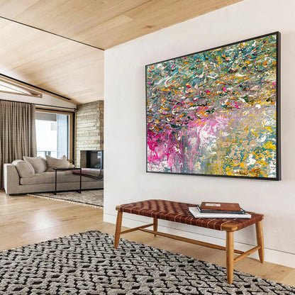 Colorful Textured Chaos - Multicolored Abstract Painting On Canvas DKH920