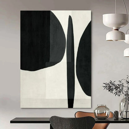 Black - White Abstract Forms I - Minimalist Abstract Ink Painting CT1426