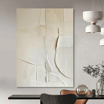 White Textured Abstract Composition - Abstract Painting On Canvas DKH1314