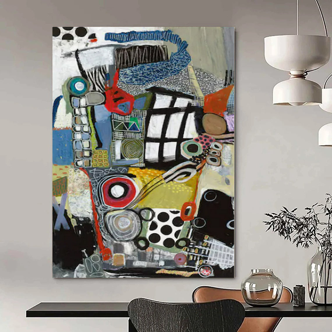 “Colorful Eclectic Collage” – Mixed - Media Abstract Art CT1096