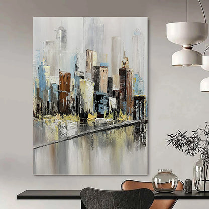 Impressionistic Cityscape - Cityscape Painting On Canvas DKH1451