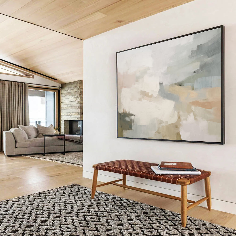 Pastel Tones Abstract Soft Shapes Painting On Canvas DKH246