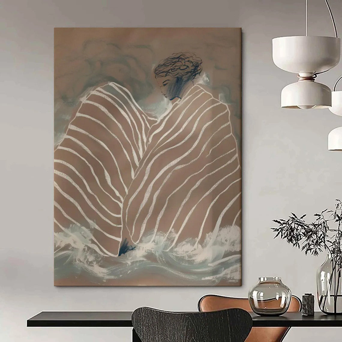 “Figure in Striped Cloth” - Figurative Art CT2029