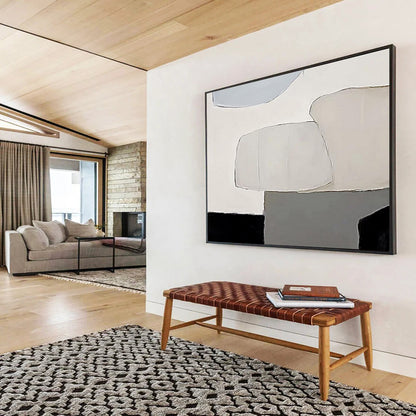 Soft Geometric Forms - Minimalist Abstract Painting On Canvas DKH597