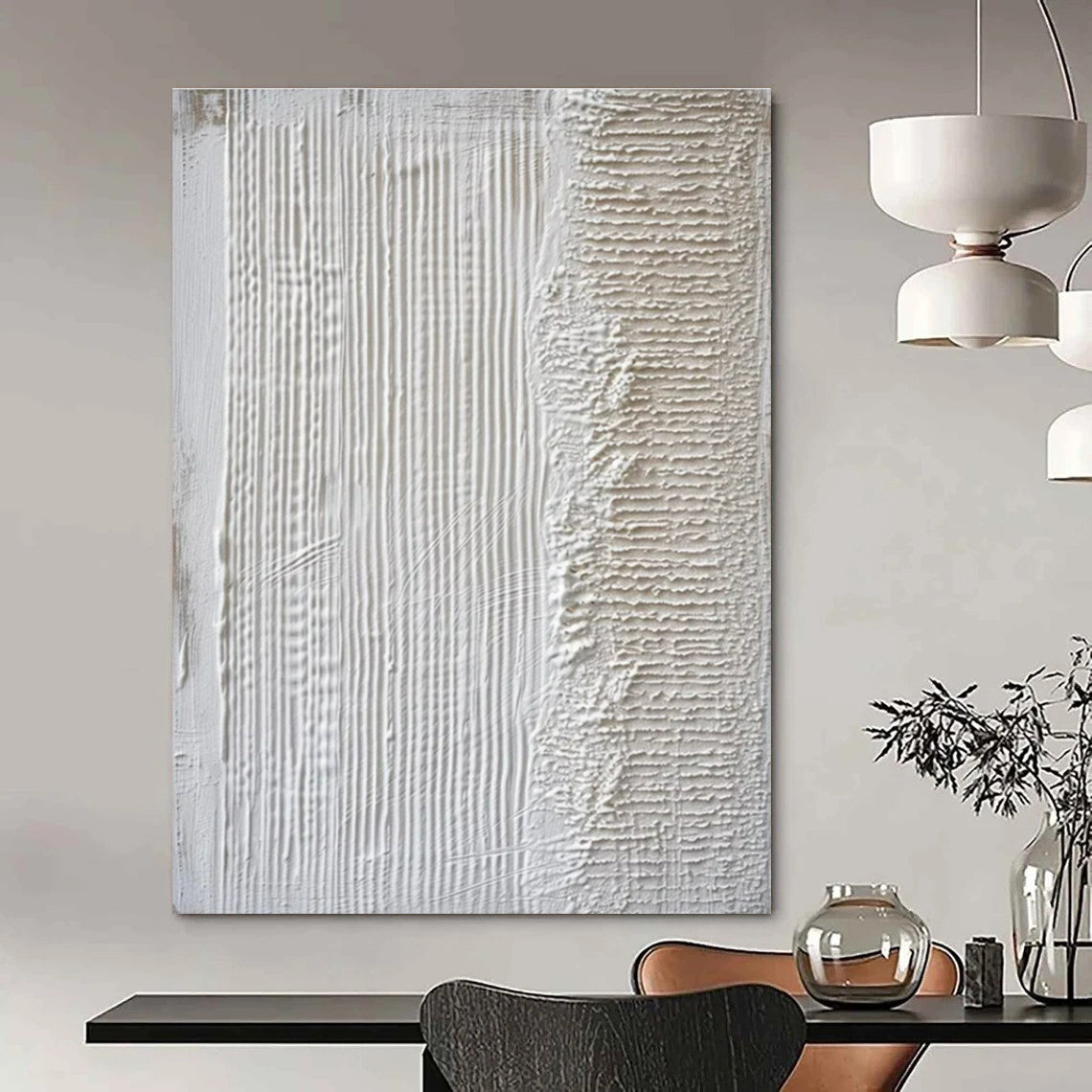 White Textured Lines & Patterns - "Tactile Whites" - 3D Textured Painting CT1483