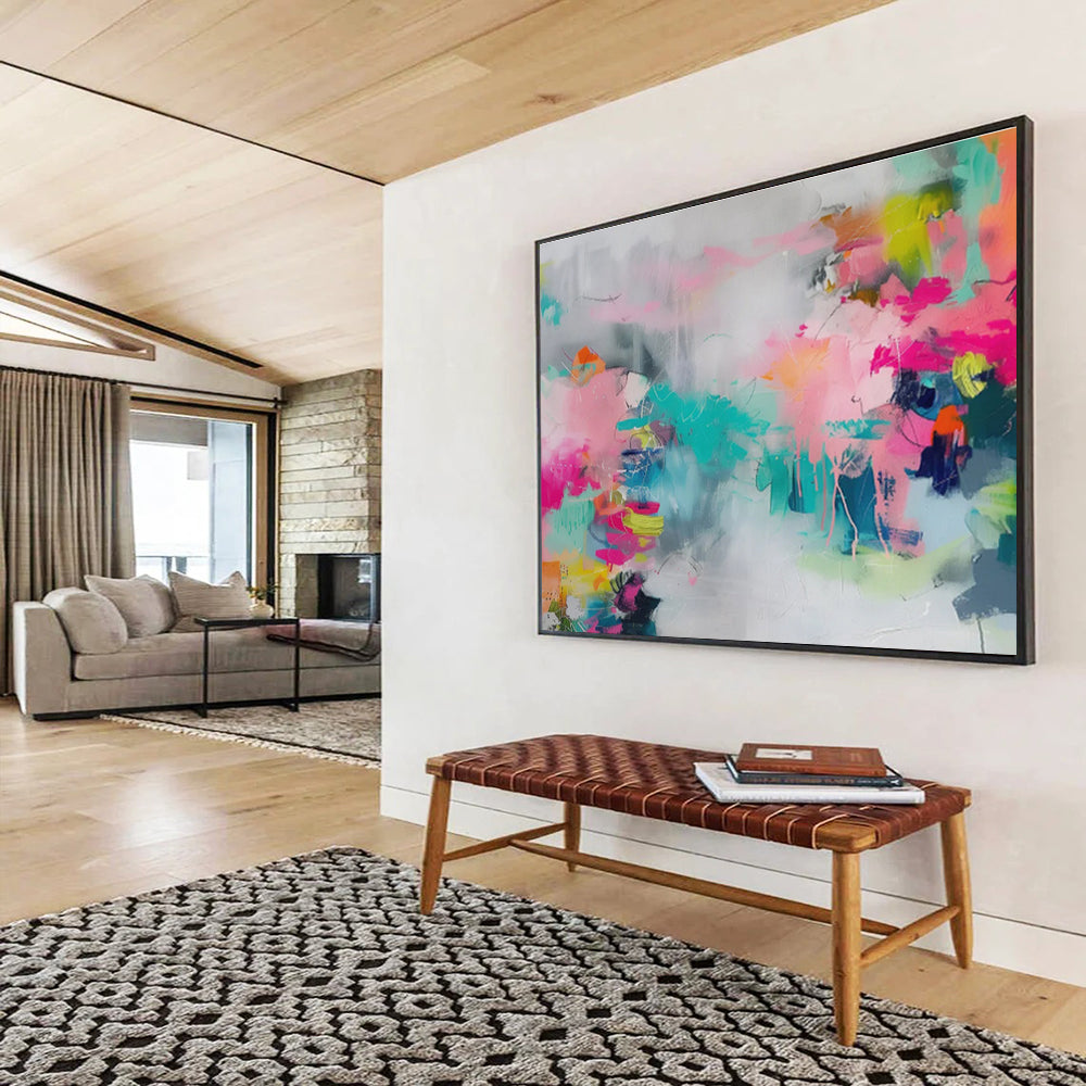 “Pastel Pop Abstract” Abstract Acrylic Painting On Canvas DKH475