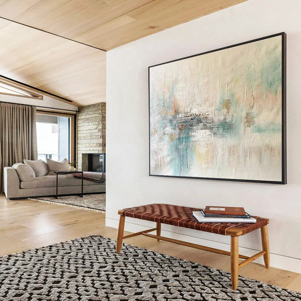 Soft Pastel Abstract Landscape Painting On Canvas DKH290