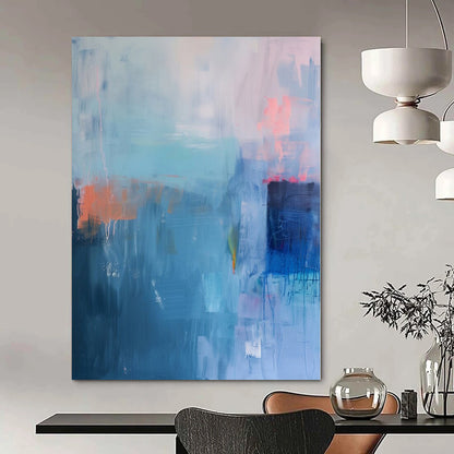 “Blue - Orange Abstract Drips” – Abstract Expressionist Painting CT1178
