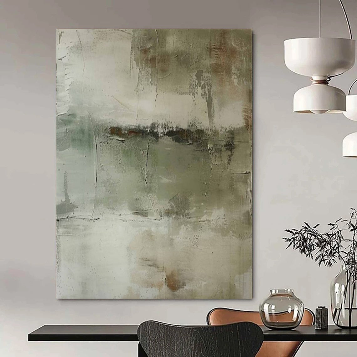 Muted Tones Abstract - Subtle Textured Acrylic Painting CT1357
