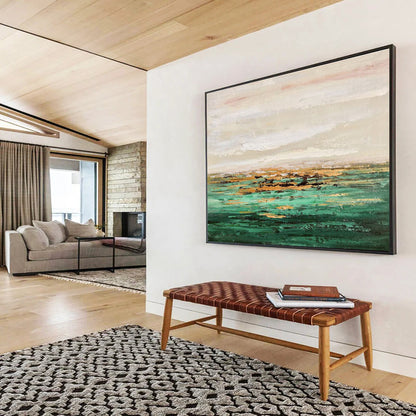 Ethereal Coastal Reprise - Abstract Seascape Painting On Canvas DKH648